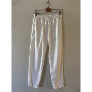 Splendid Jogger Pants Womens XS White Lyocell Linen Elastic Waist Pockets Casual